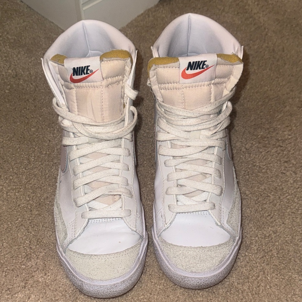 Nike Women's White and Pink High-Top Sneakers - Picture 2 of 4